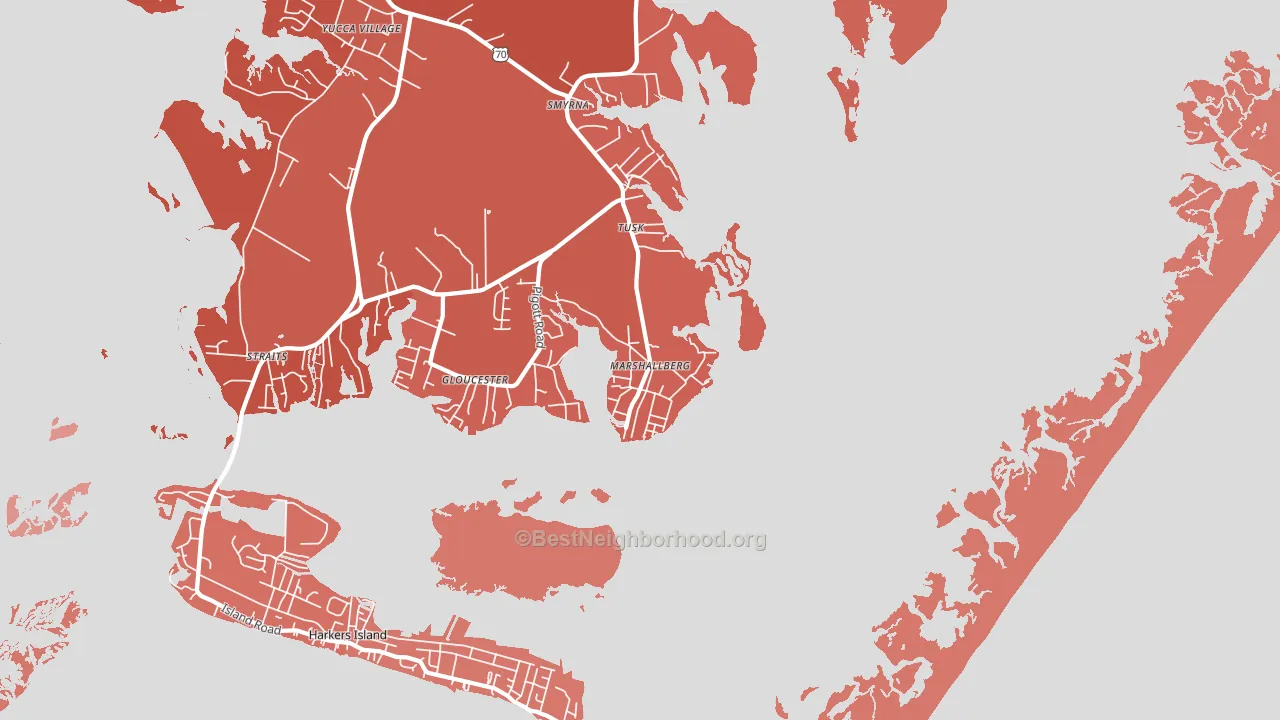 28553, NC block-group political-lean map