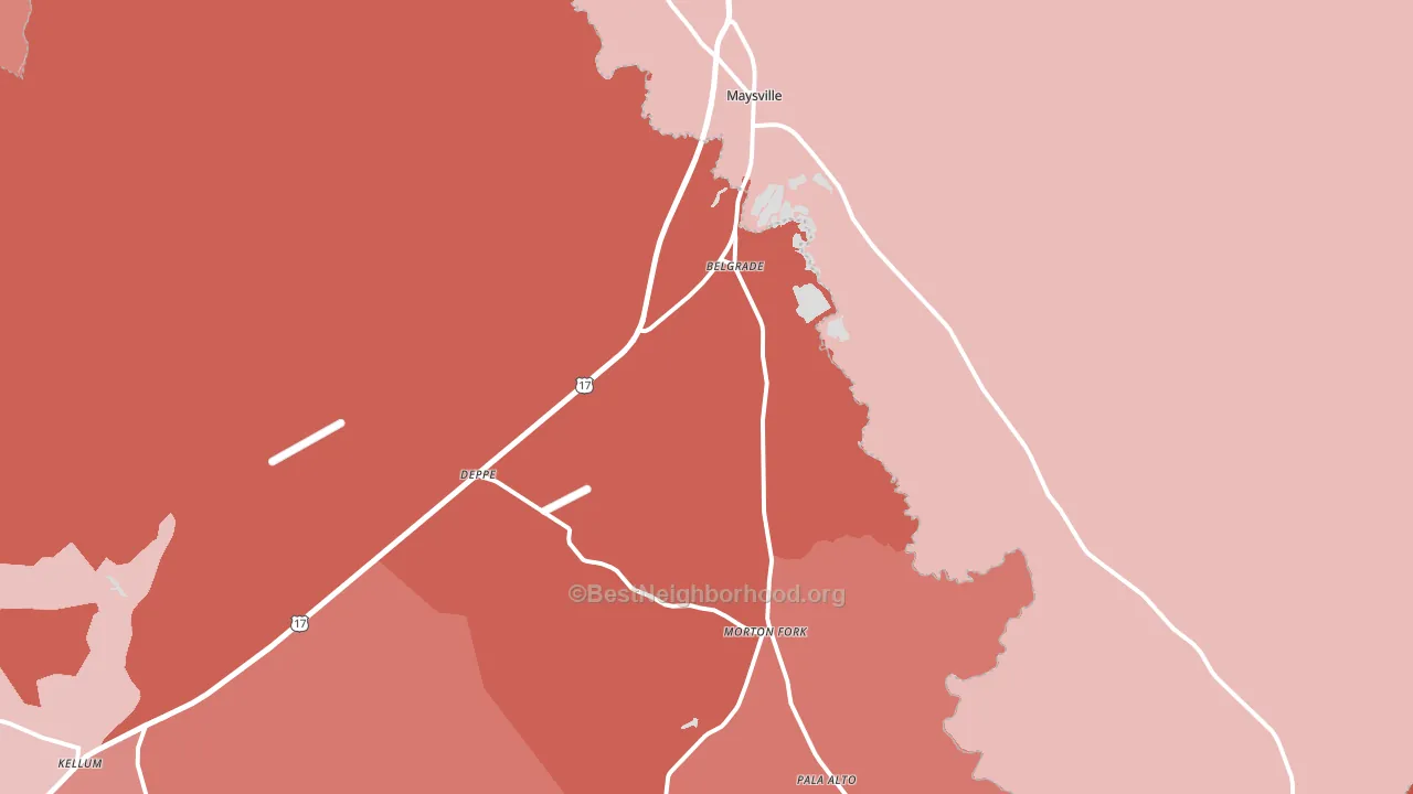 28555, NC block-group political-lean map