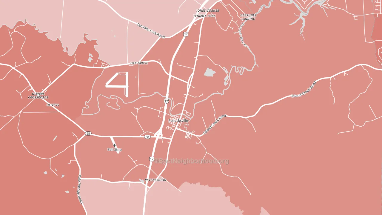 28573, NC block-group political-lean map