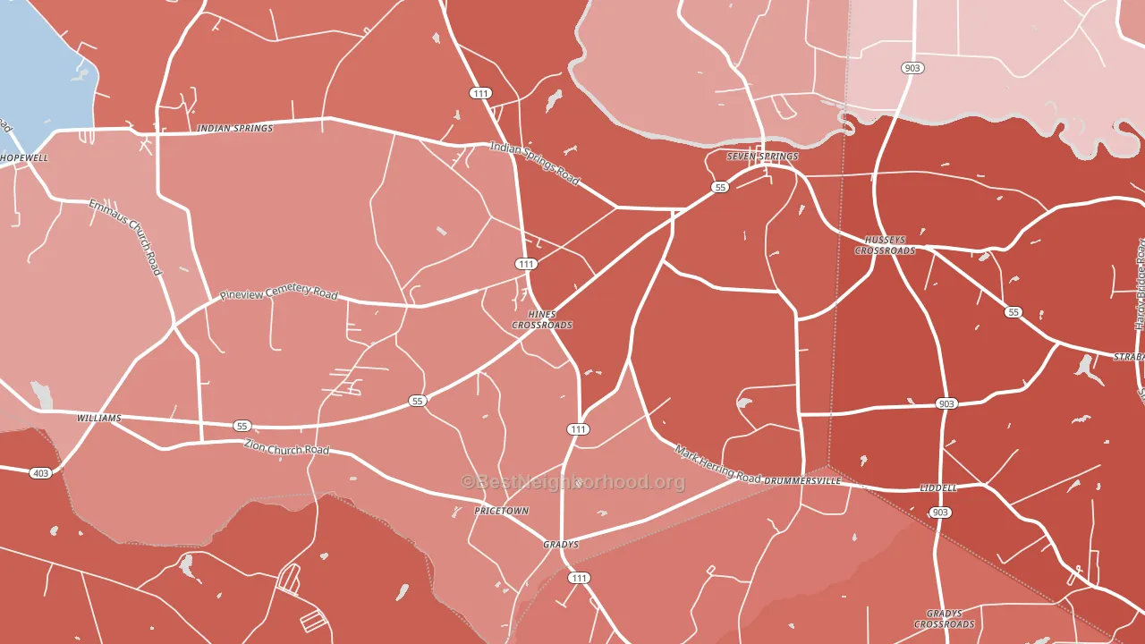 28578, NC block-group political-lean map