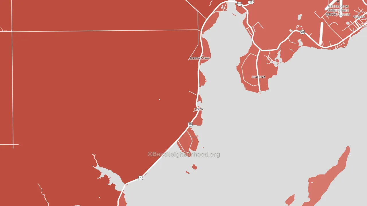 28581, NC block-group political-lean map