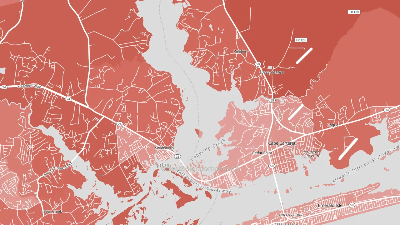 28584, NC block-group political-lean map