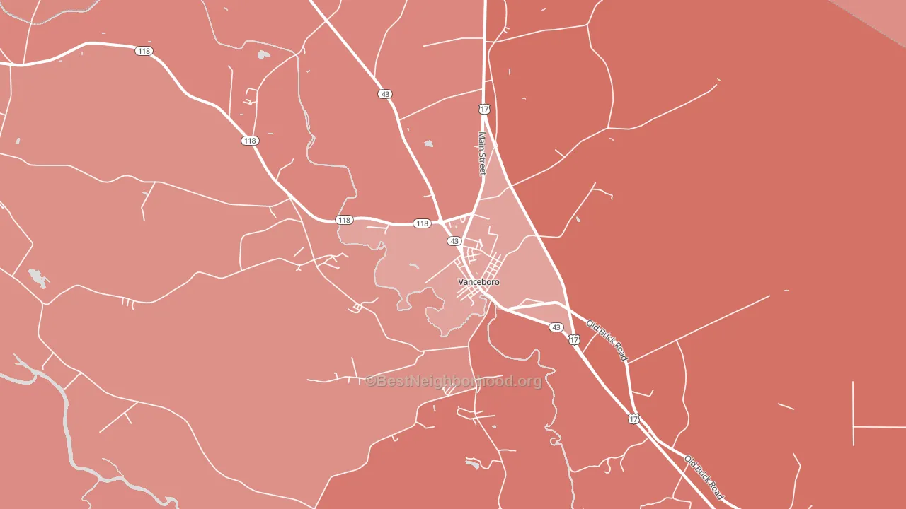 28586, NC block-group political-lean map