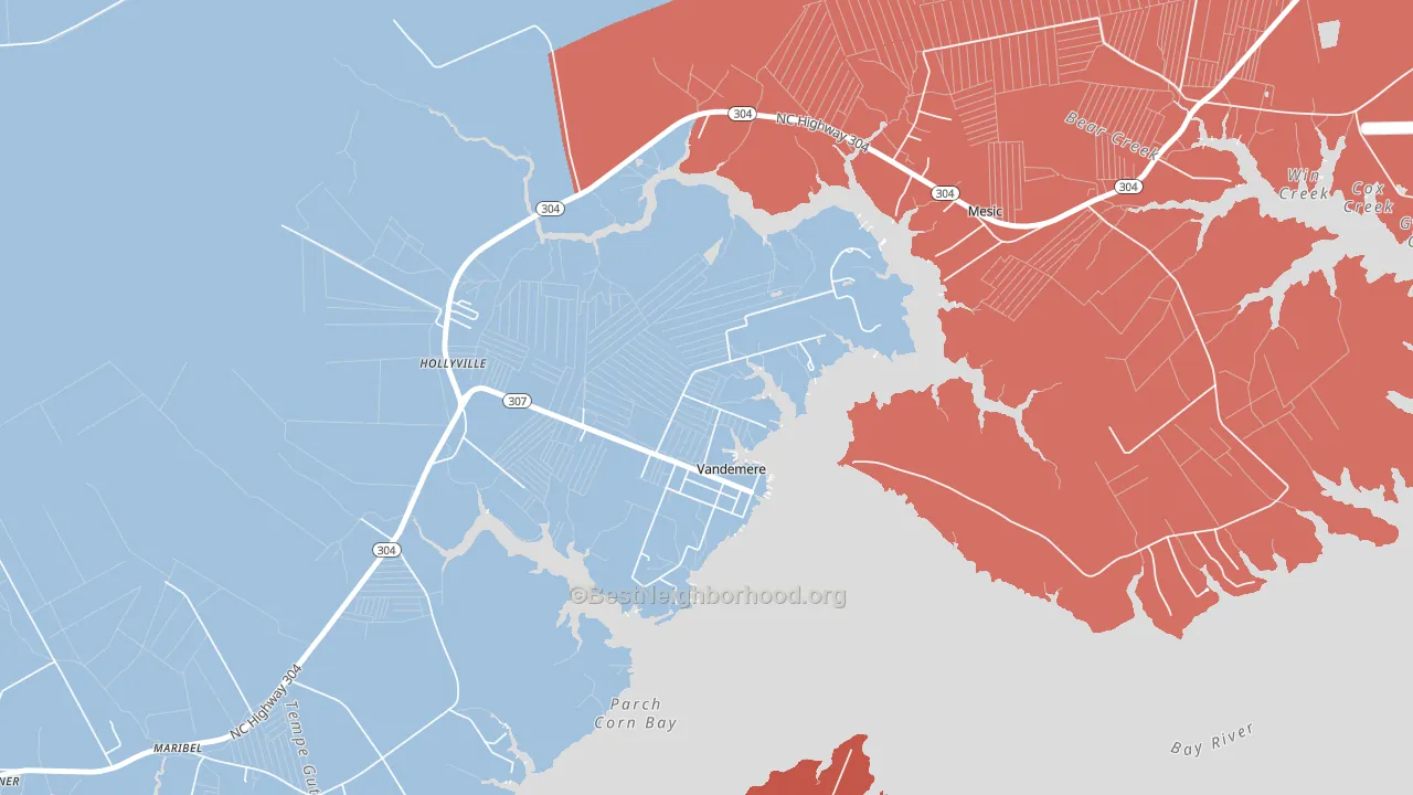 28587, NC block-group political-lean map