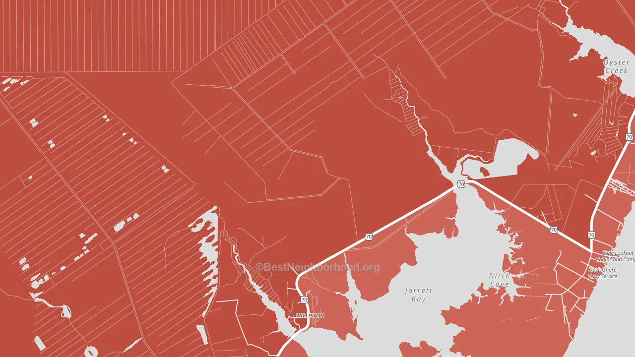 28589, NC block-group political-lean map