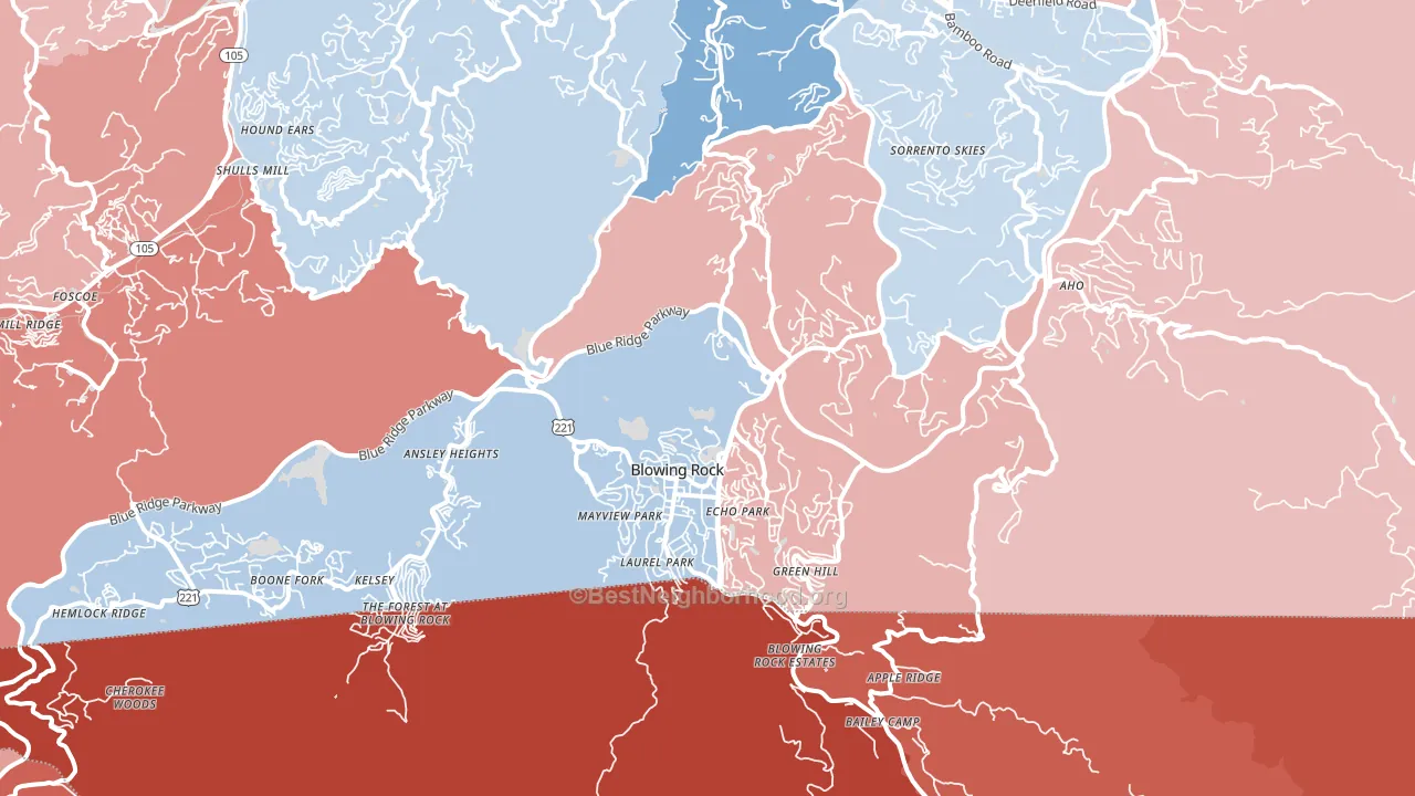 28605, NC block-group political-lean map
