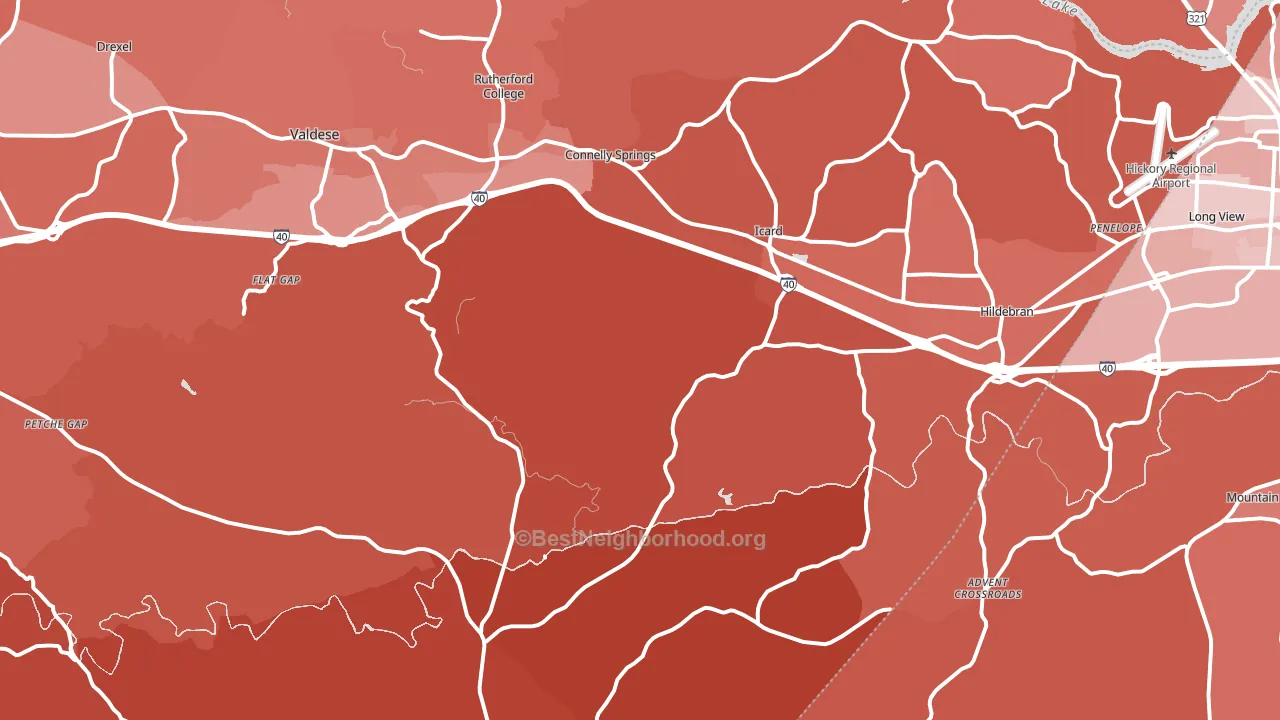28612, NC block-group political-lean map