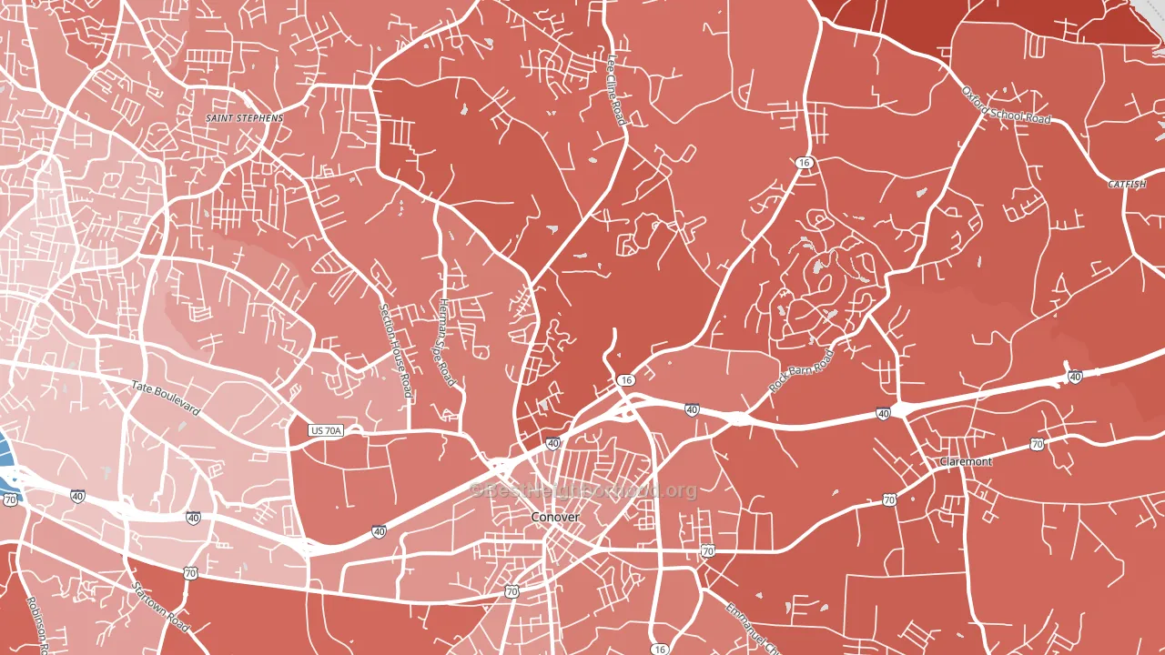 28613, NC block-group political-lean map