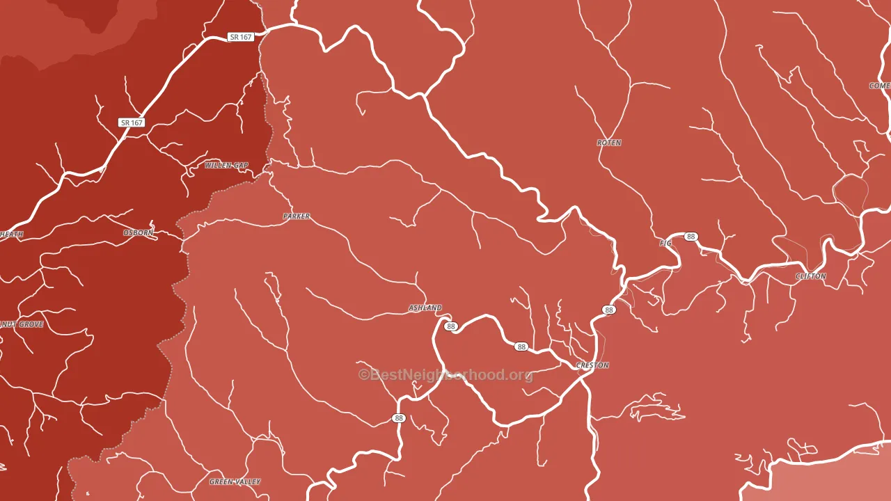 28615, NC block-group political-lean map