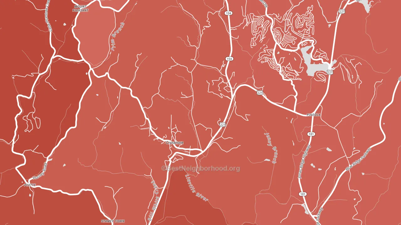 28616, NC block-group political-lean map