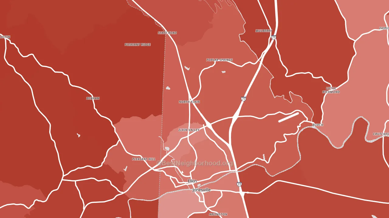 28621, NC block-group political-lean map