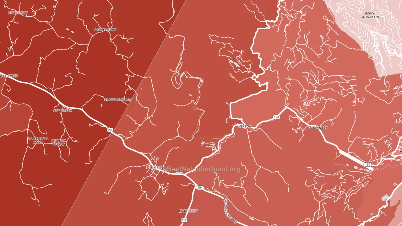 28622, NC block-group political-lean map