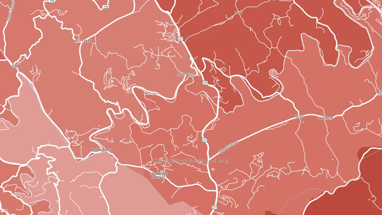 28626, NC block-group political-lean map