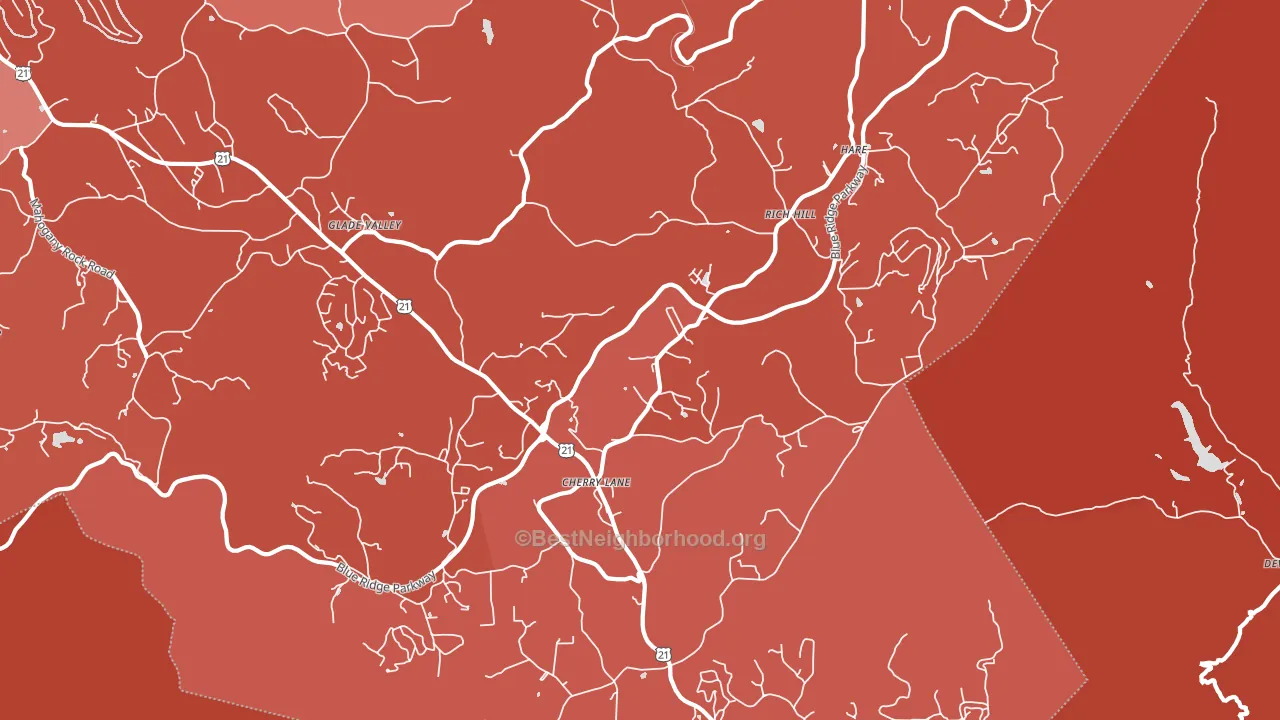 28627, NC block-group political-lean map