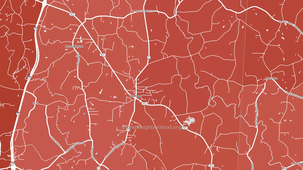 28634, NC block-group political-lean map
