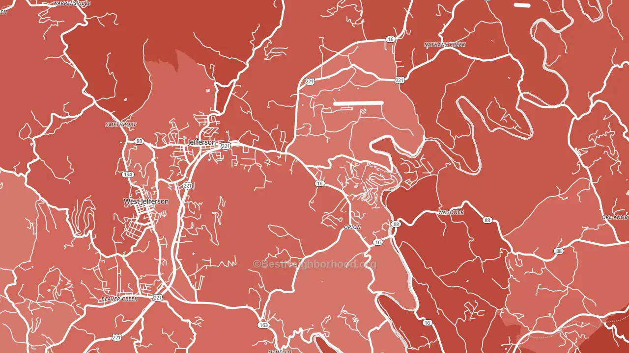 28640, NC block-group political-lean map