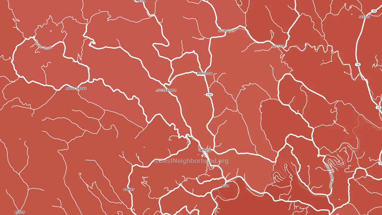 28643, NC block-group political-lean map