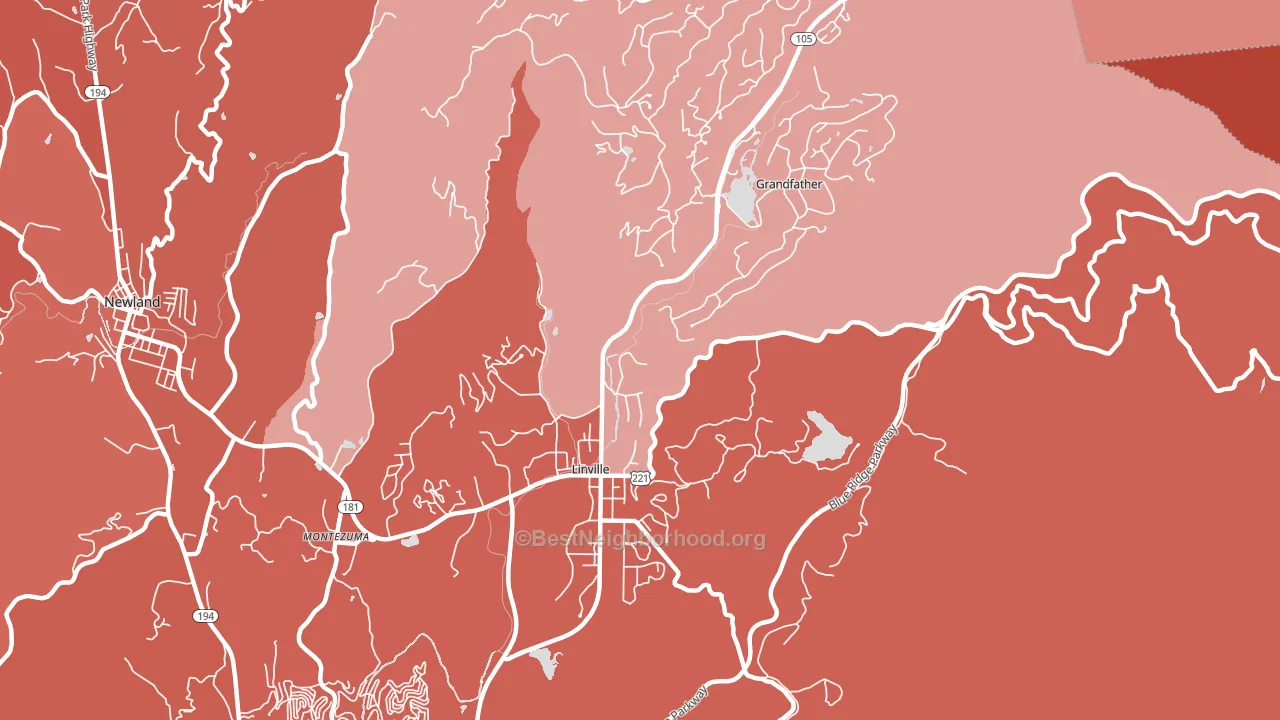 28646, NC block-group political-lean map