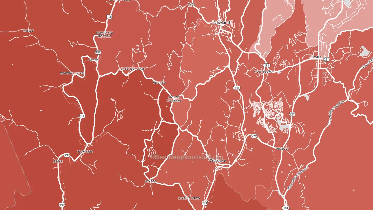 28657, NC block-group political-lean map