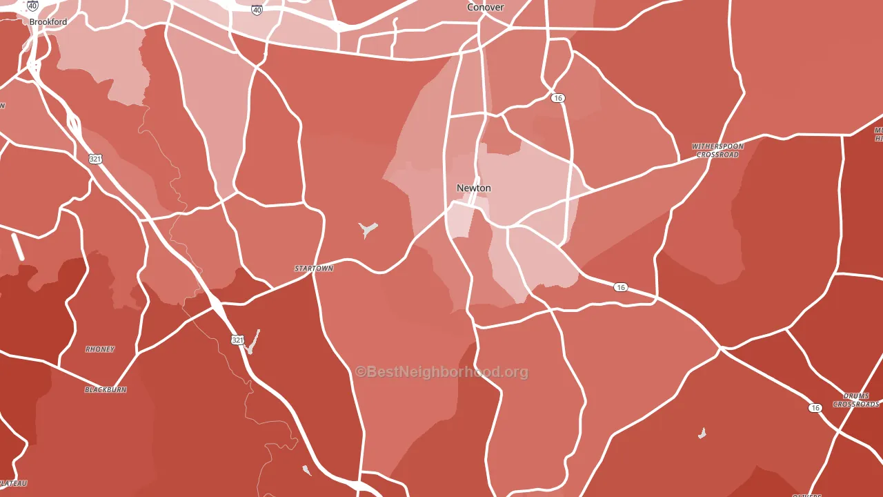 28658, NC block-group political-lean map