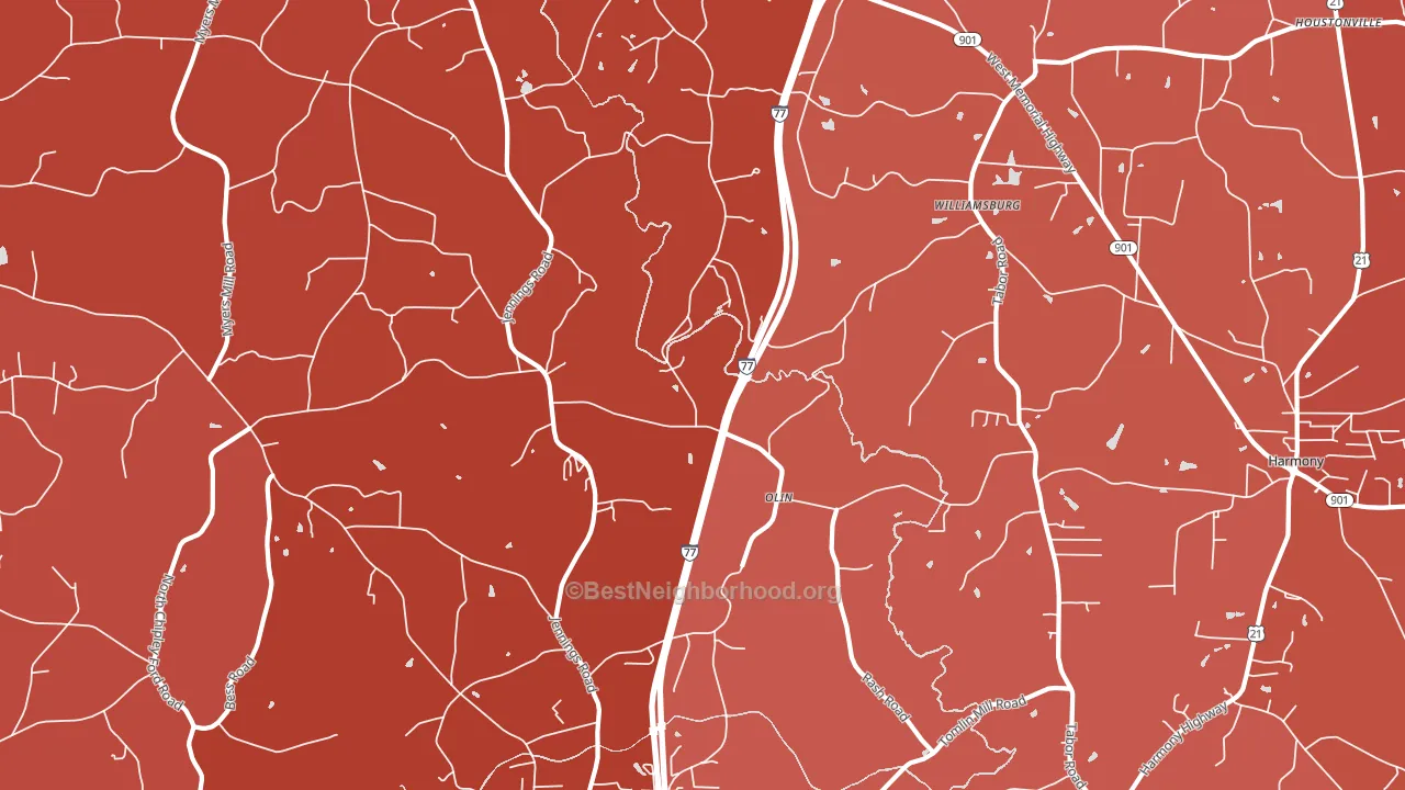28660, NC block-group political-lean map