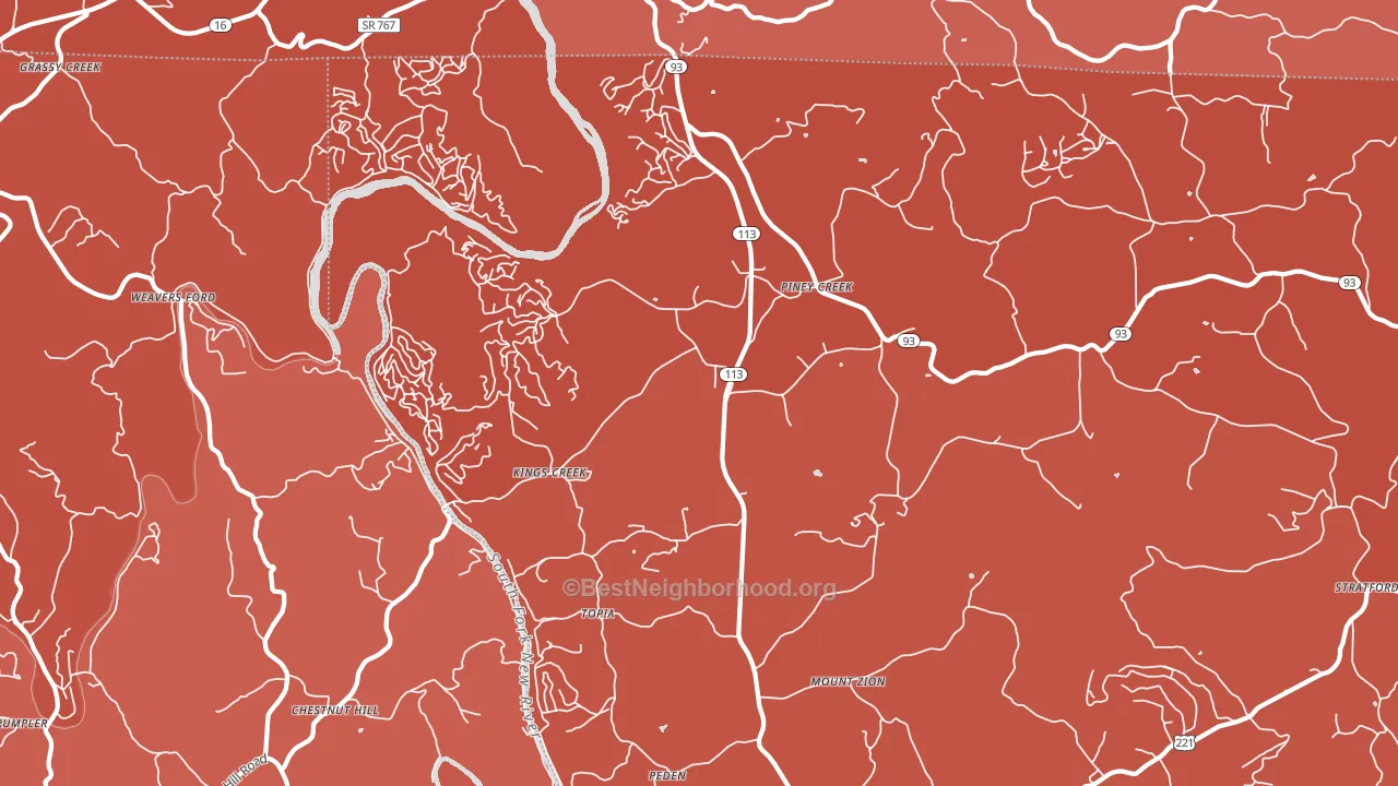 28663, NC block-group political-lean map