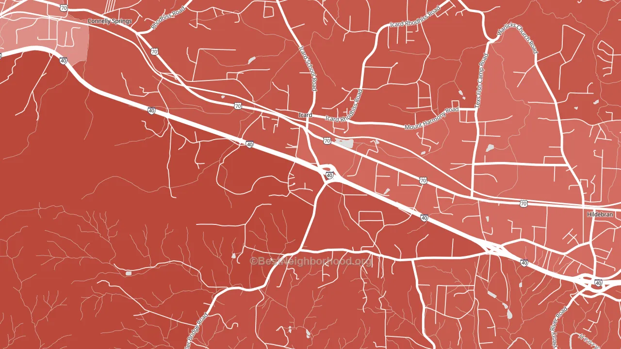 28666, NC block-group political-lean map