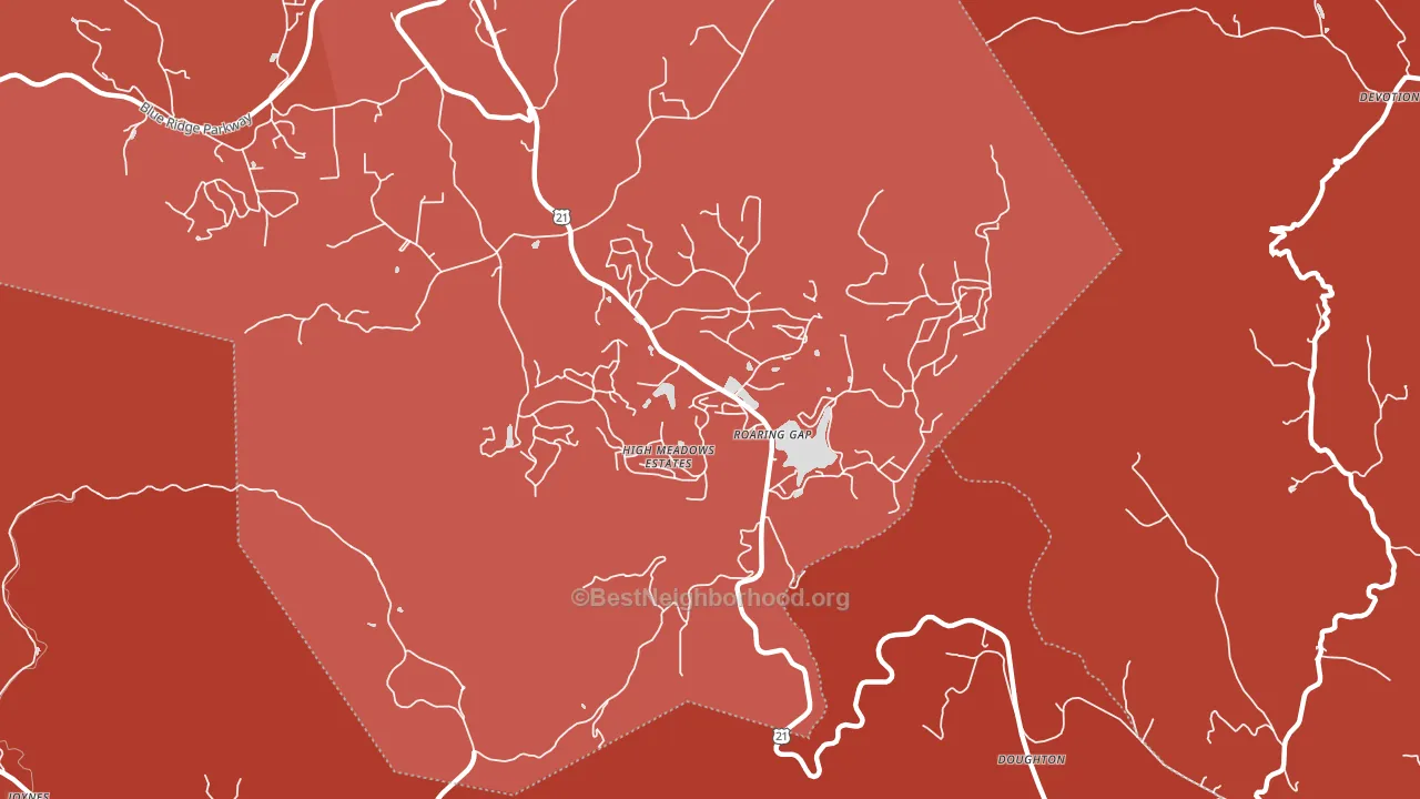 28668, NC block-group political-lean map