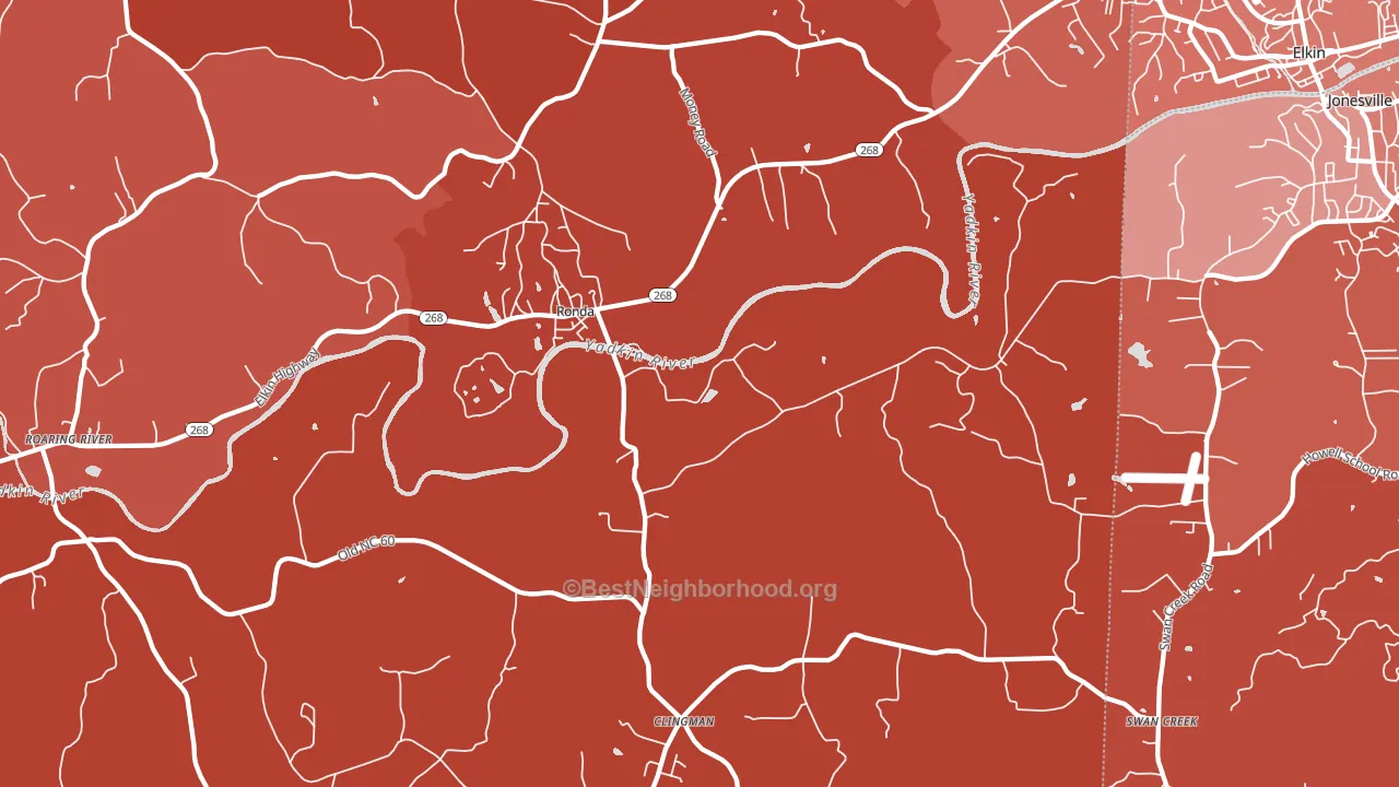 28670, NC block-group political-lean map