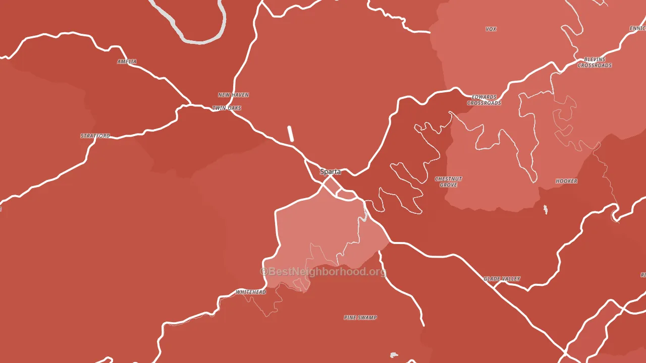 28675, NC block-group political-lean map