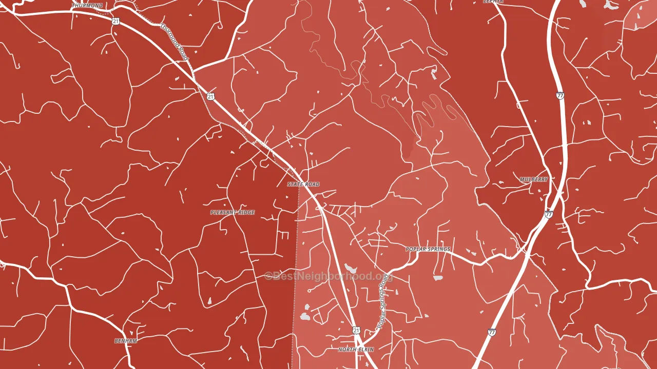28676, NC block-group political-lean map