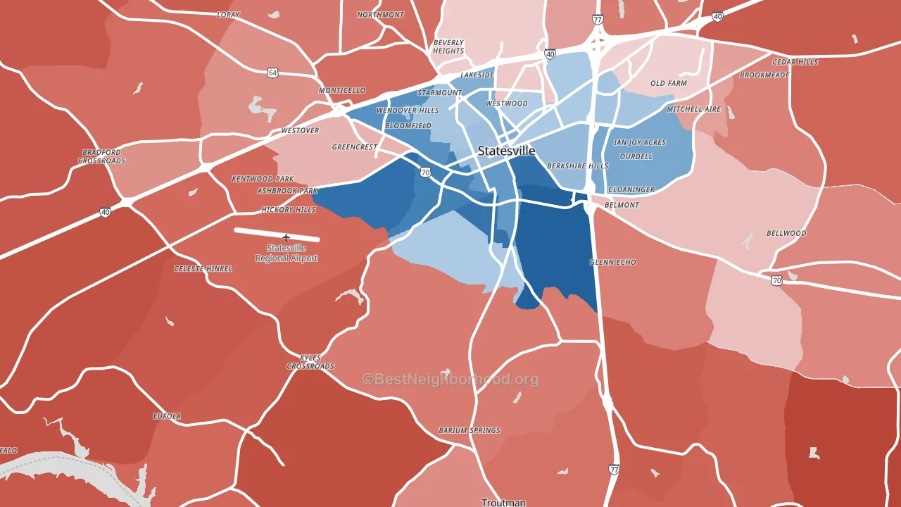 28677, NC block-group political-lean map