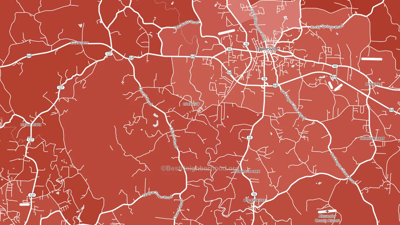 28681, NC block-group political-lean map