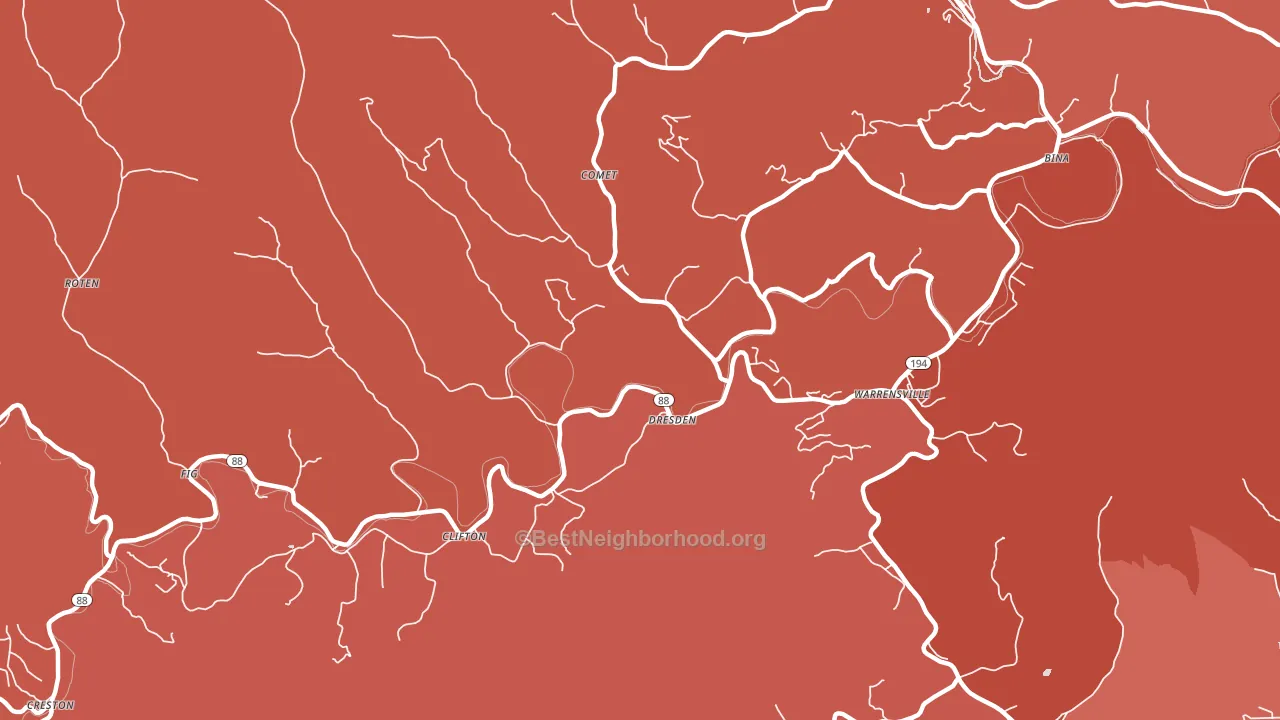 28693, NC block-group political-lean map