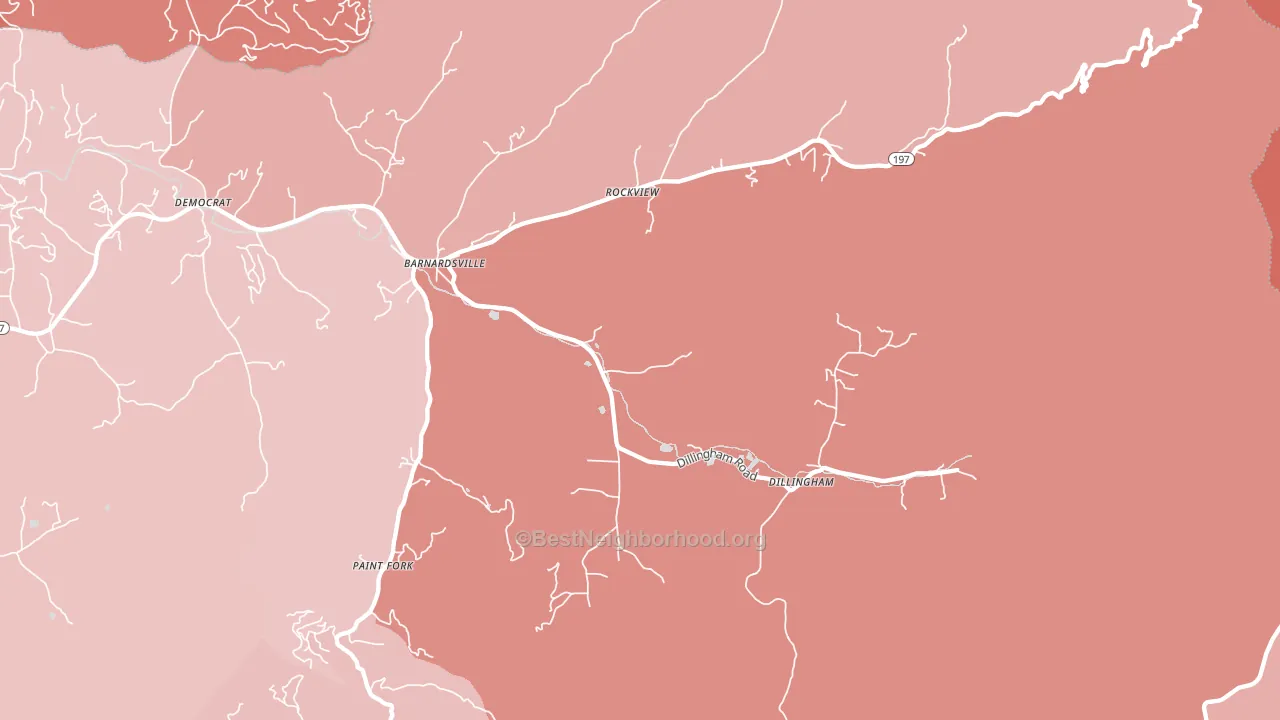 28709, NC block-group political-lean map