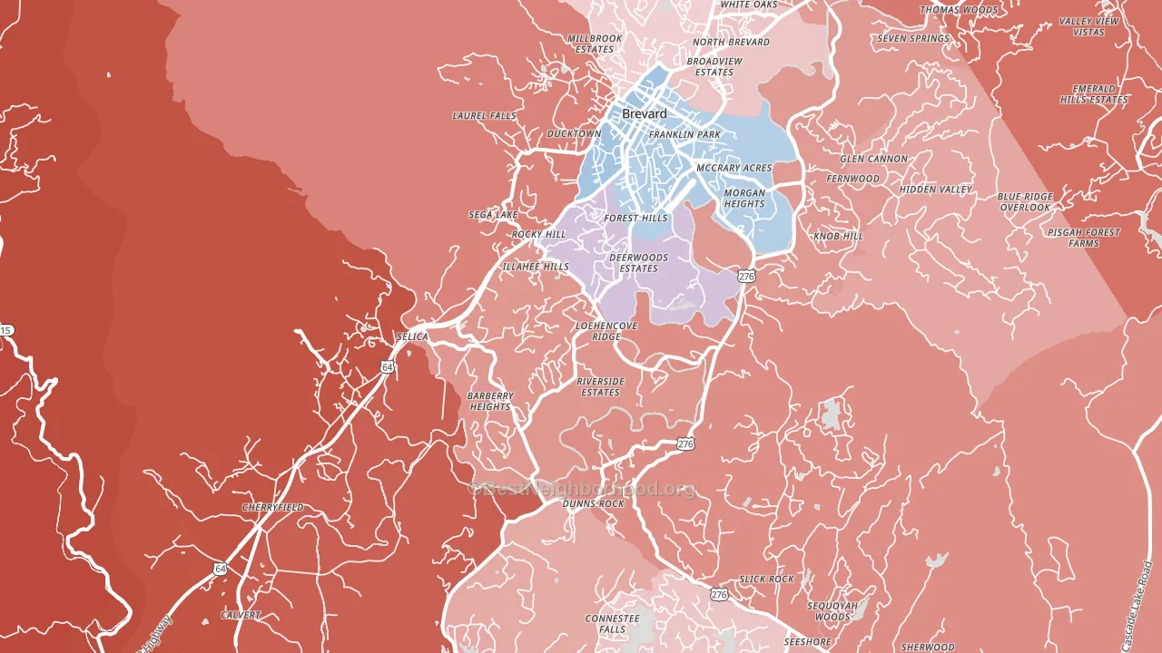 28712, NC block-group political-lean map