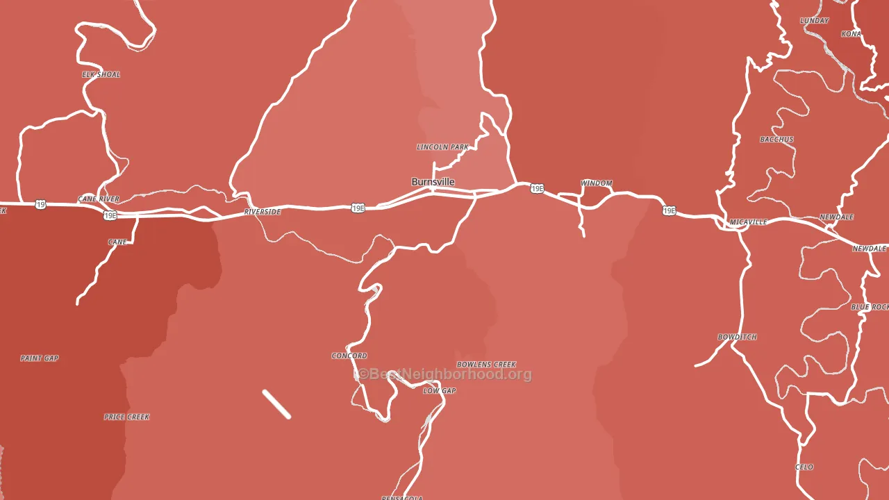28714, NC block-group political-lean map