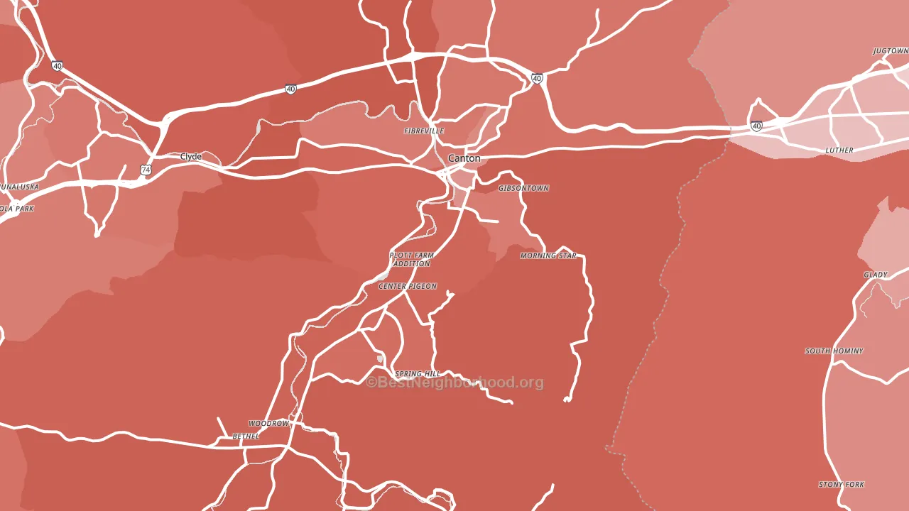 28716, NC block-group political-lean map