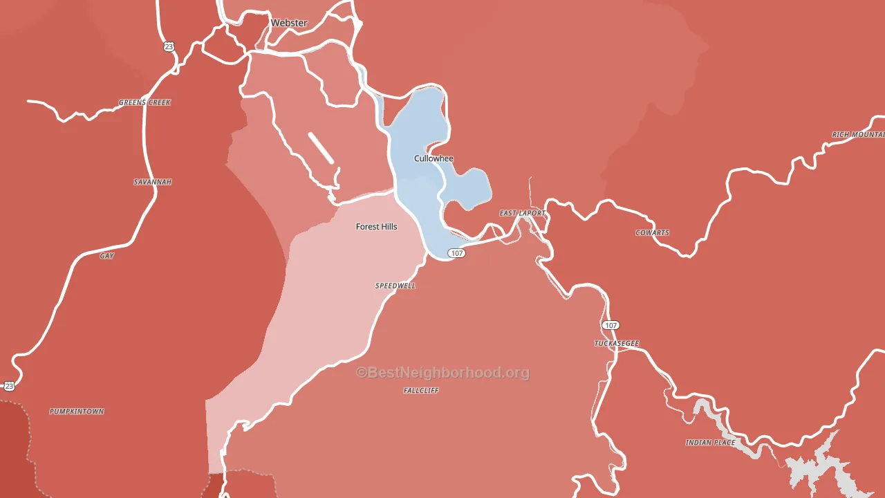 28723, NC block-group political-lean map