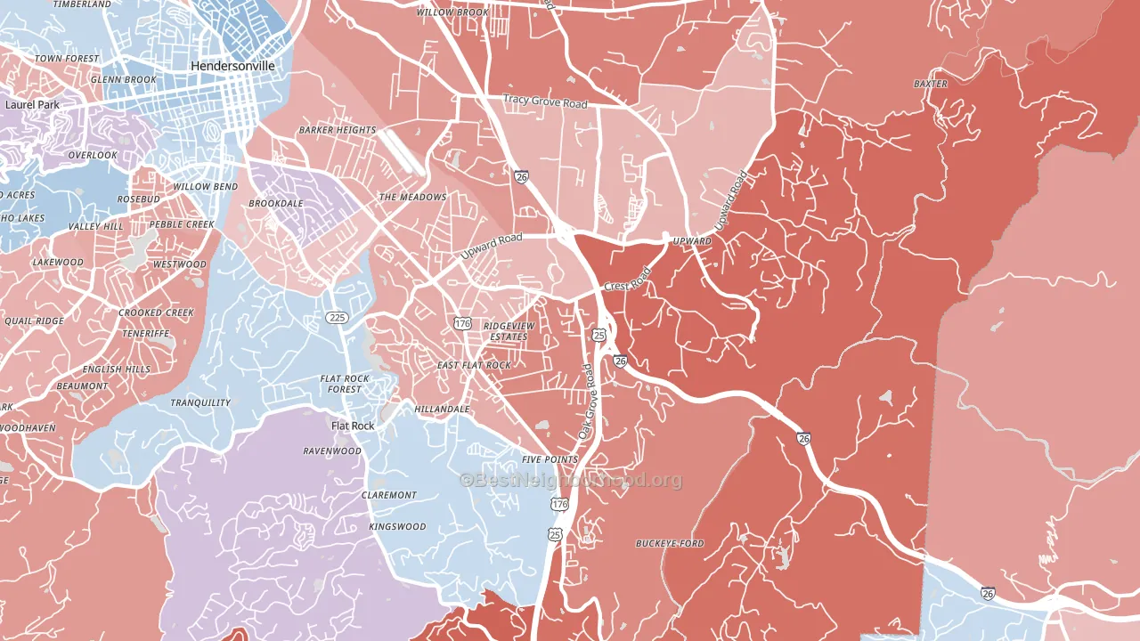 28731, NC block-group political-lean map