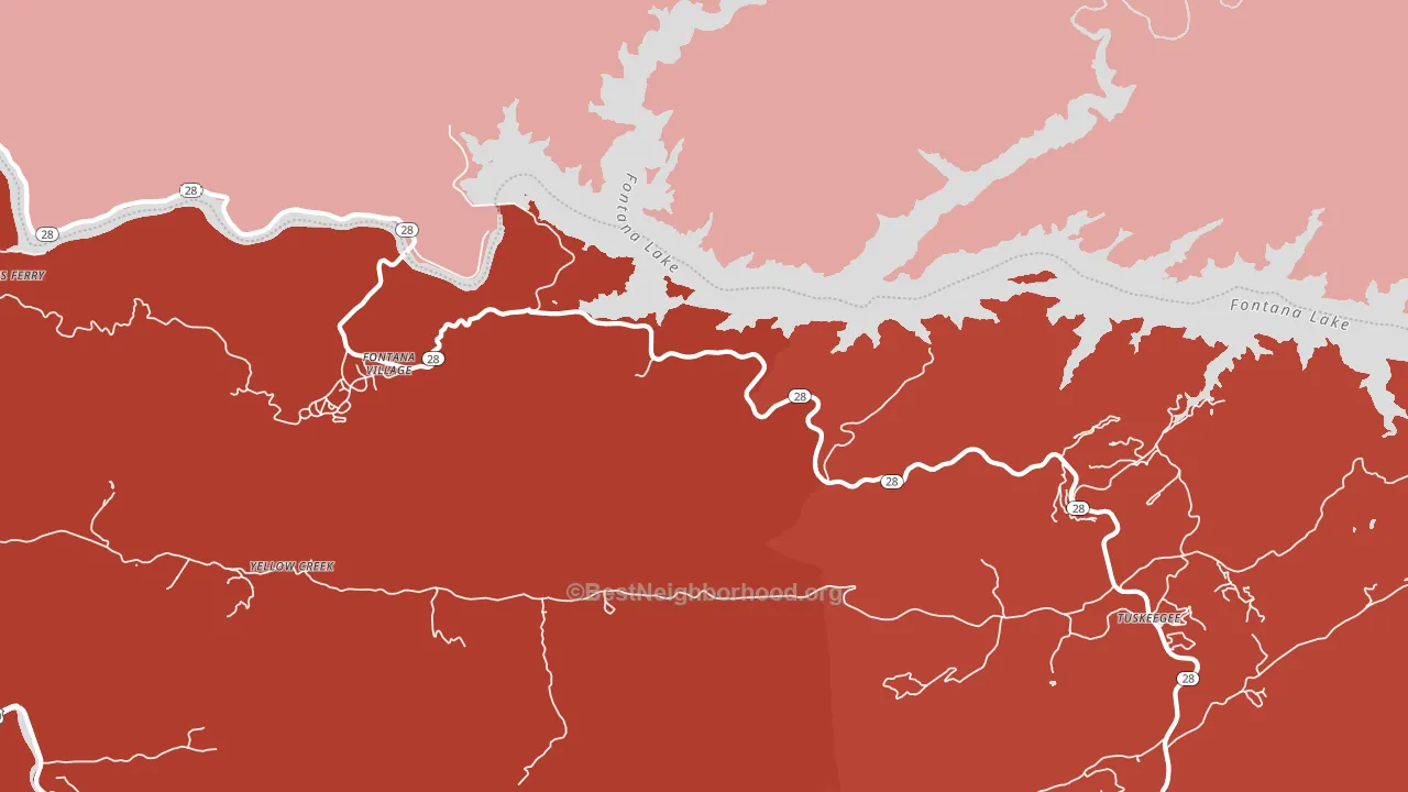 28733, NC block-group political-lean map