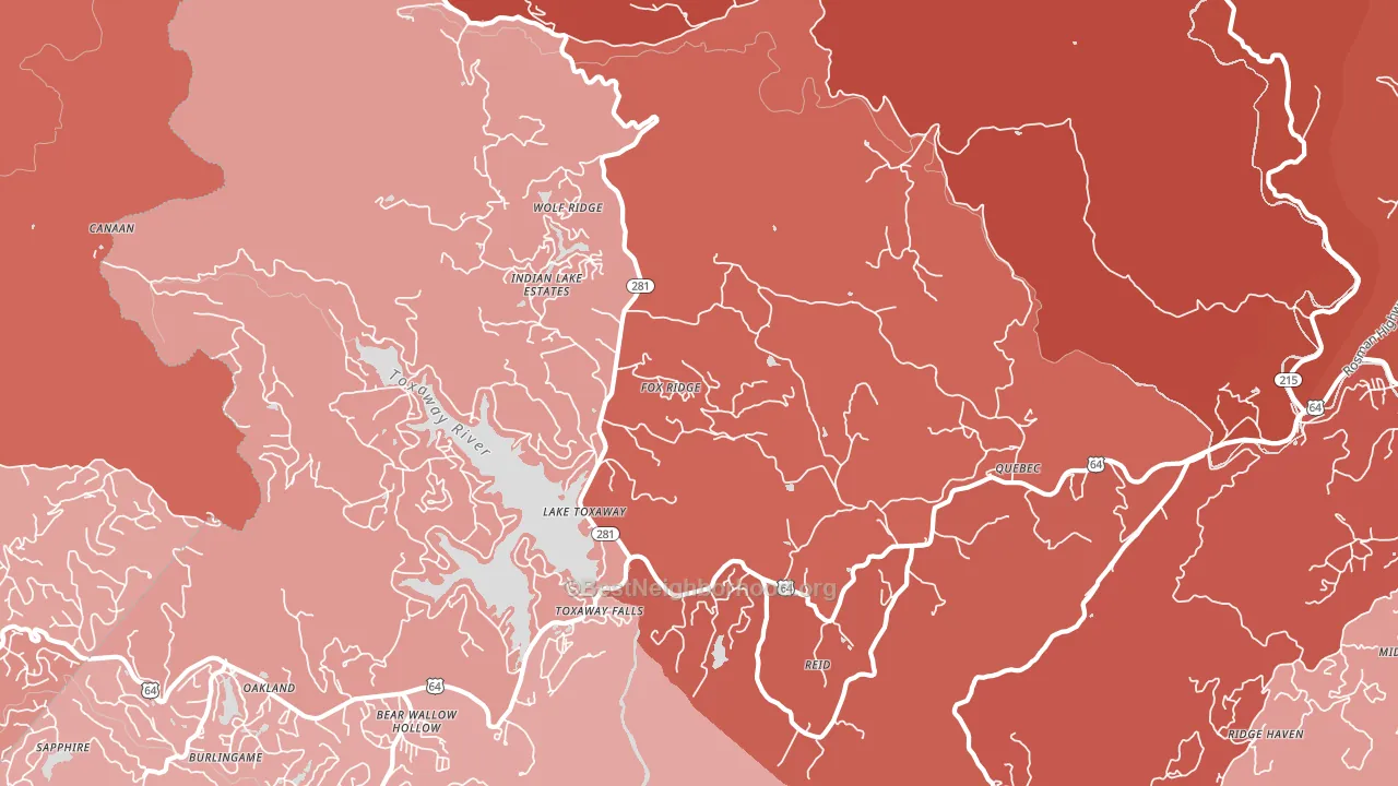 28747, NC block-group political-lean map