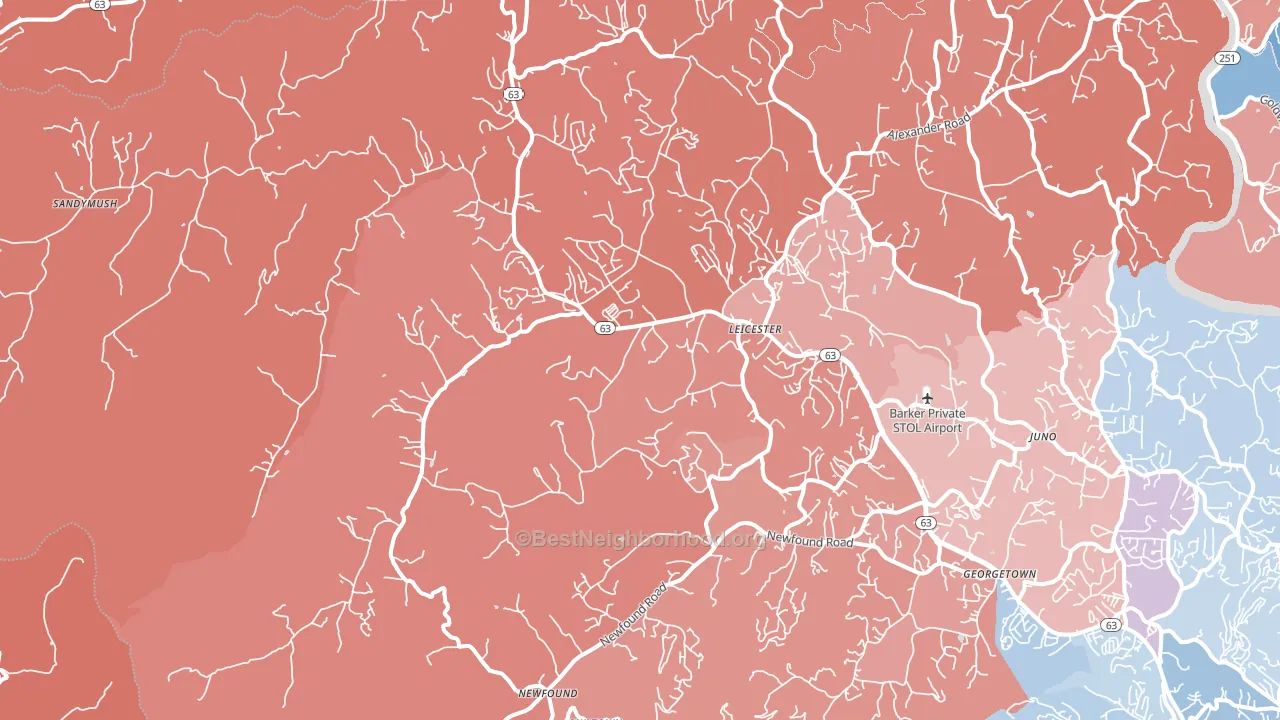 28748, NC block-group political-lean map