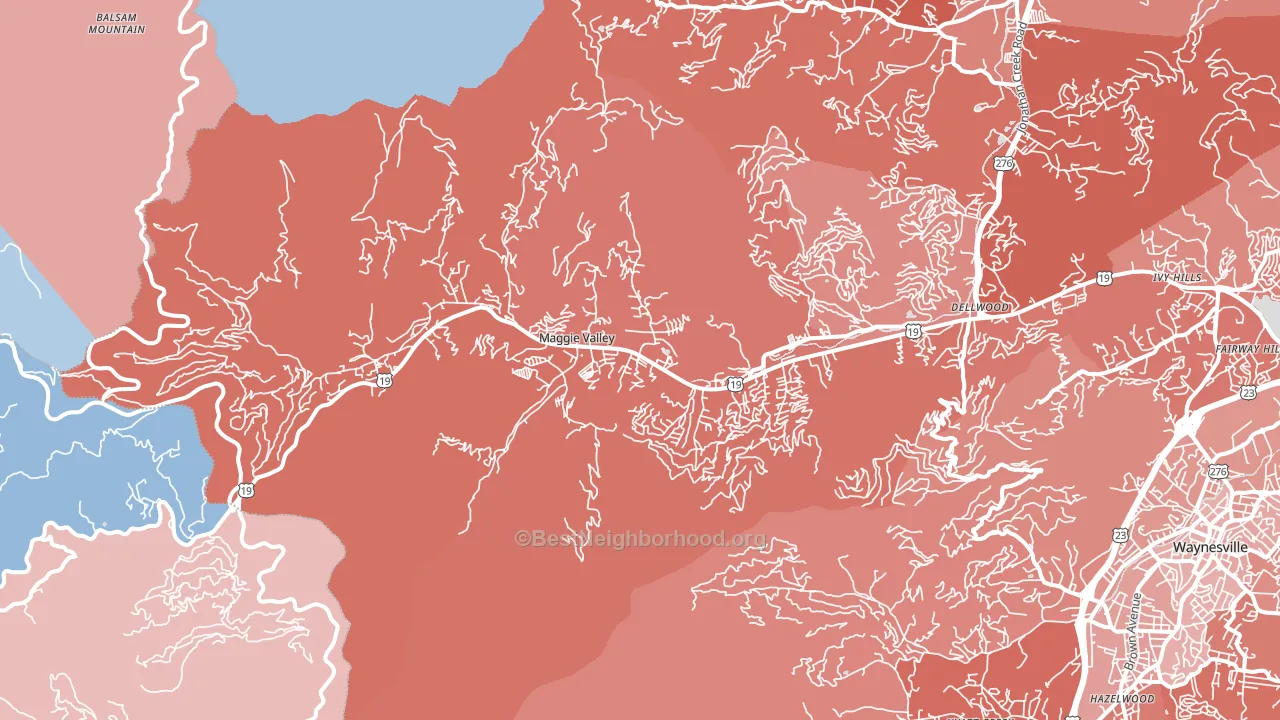 28751, NC block-group political-lean map