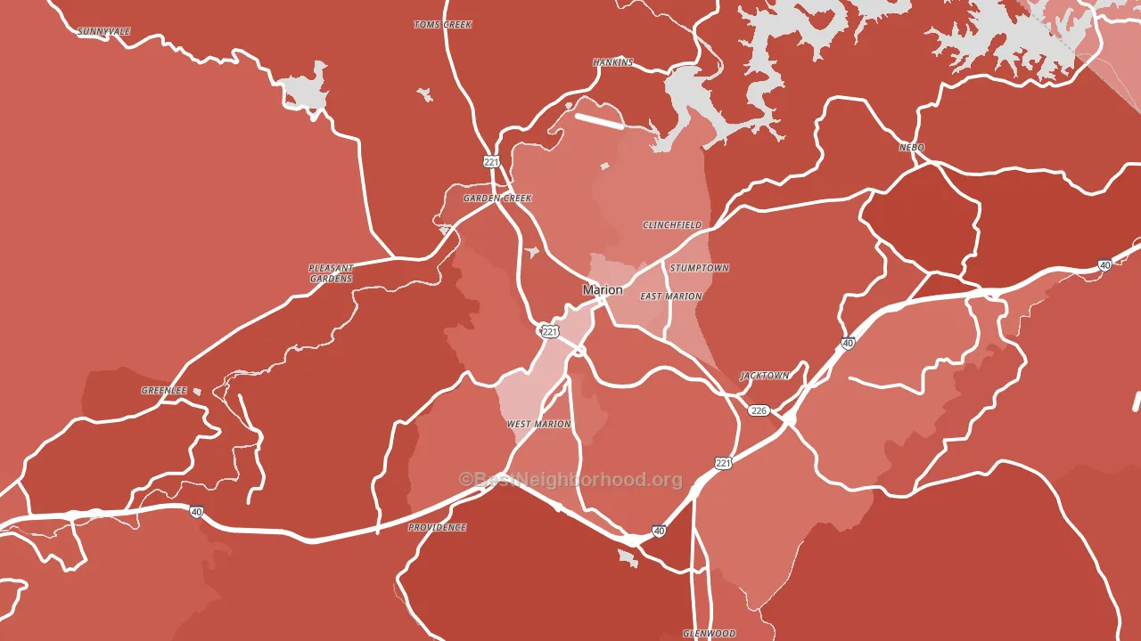 28752, NC block-group political-lean map