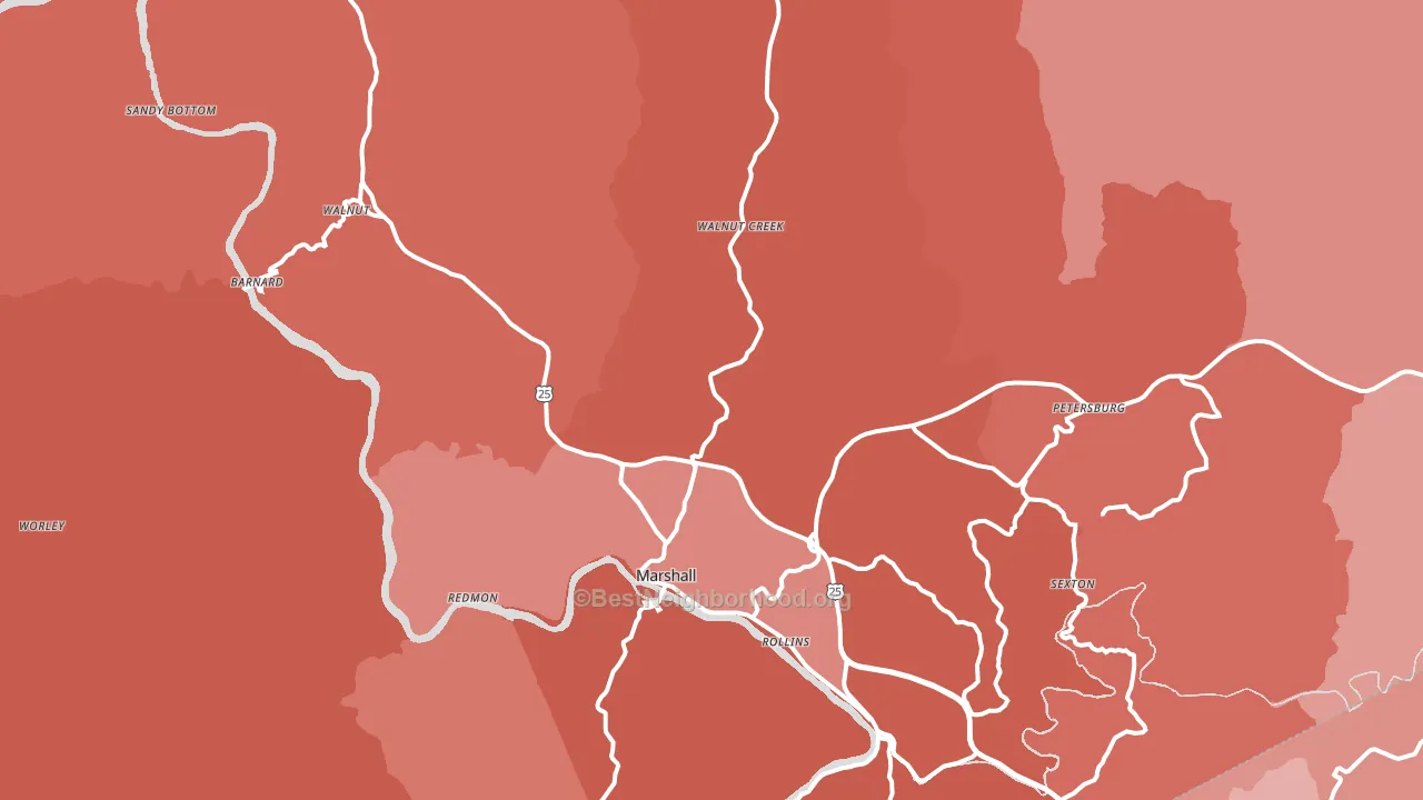 28753, NC block-group political-lean map