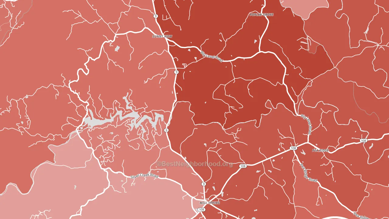 28756, NC block-group political-lean map