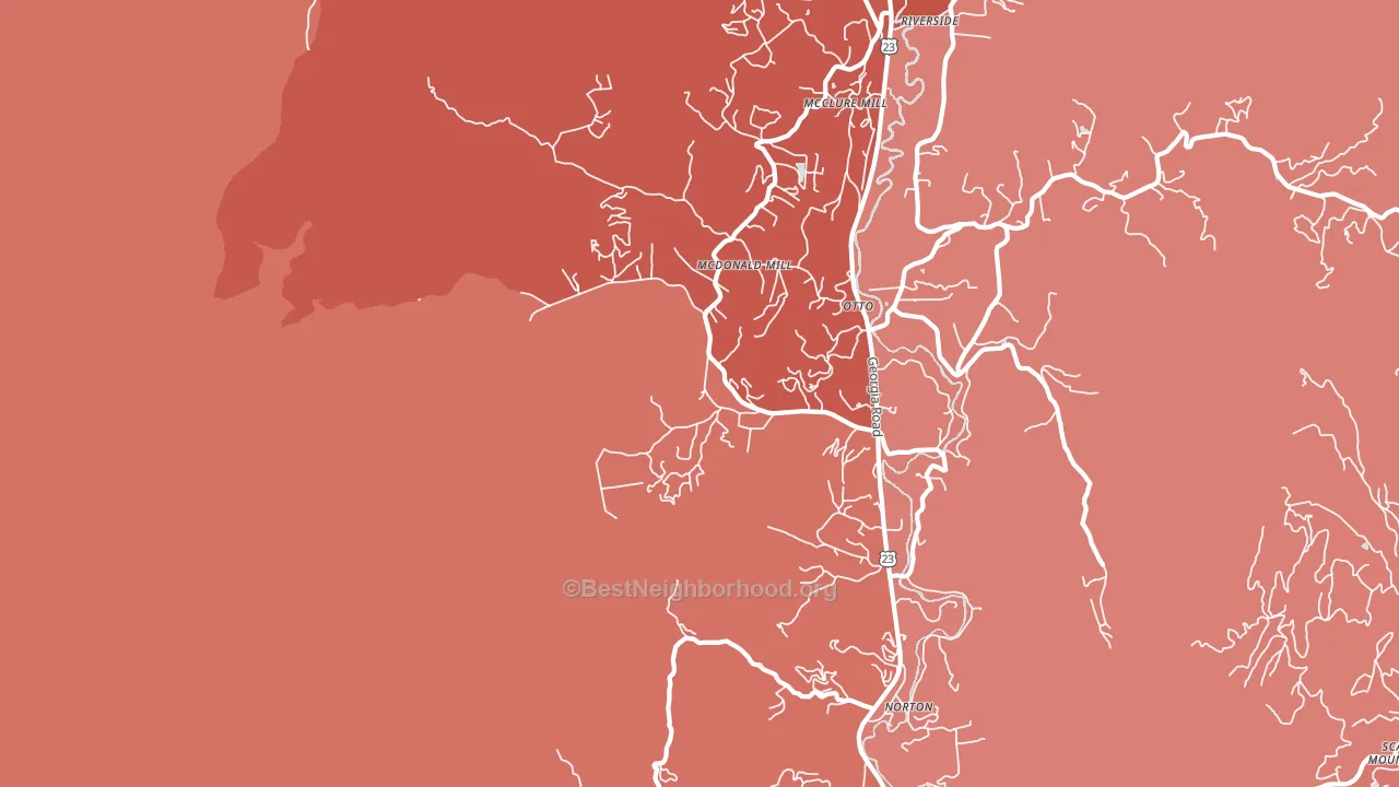 28763, NC block-group political-lean map