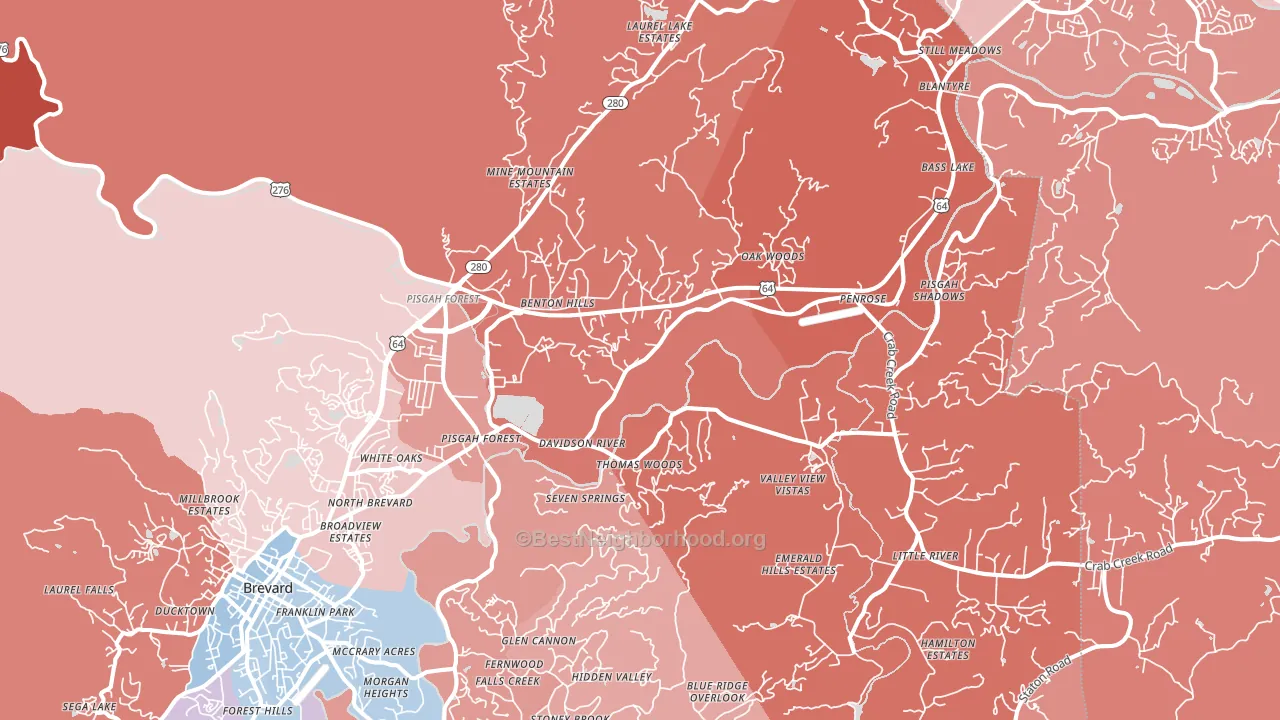 28768, NC block-group political-lean map