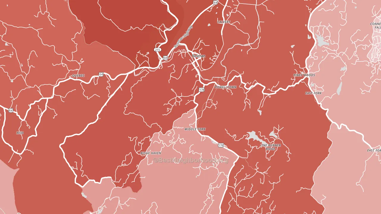 28772, NC block-group political-lean map